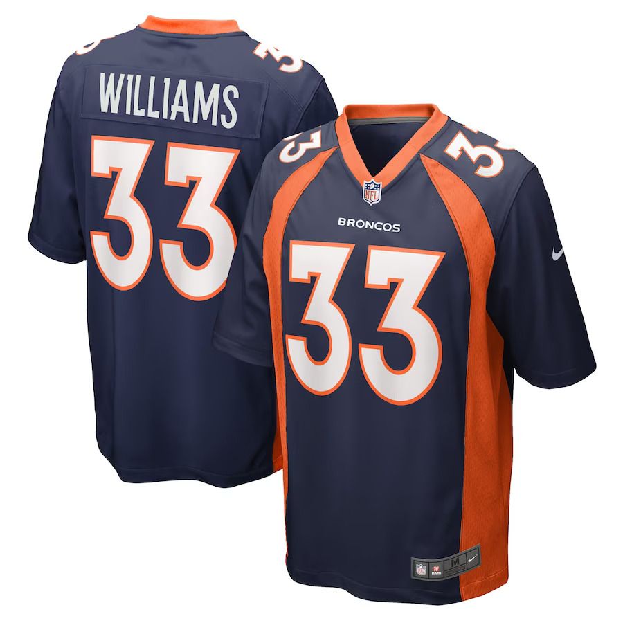 Men Denver Broncos #33 Javonte Williams Nike Navy Home Game Player NFL Jersey